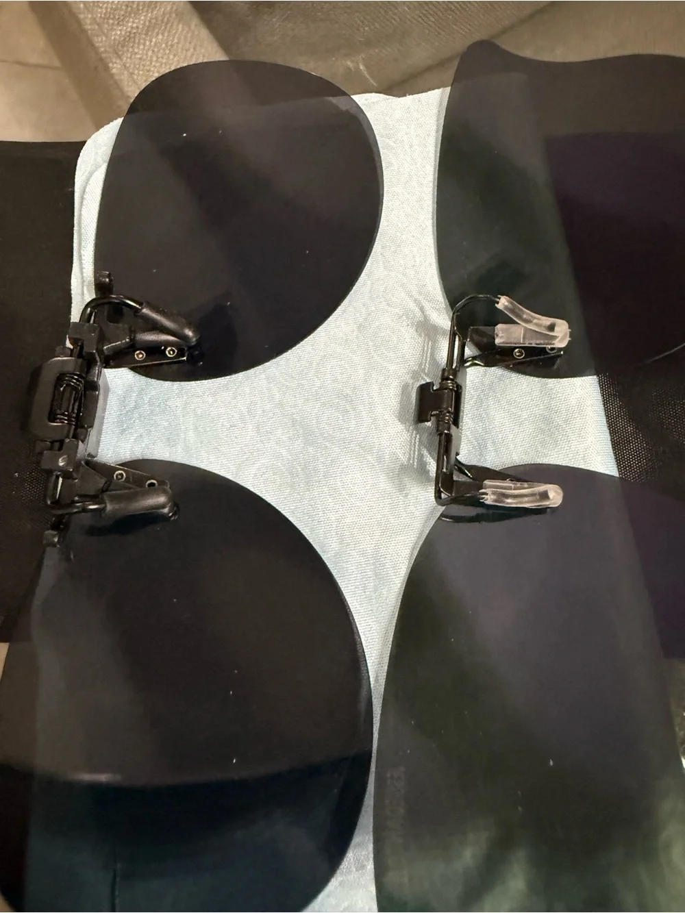 Clip-On Sunglasses with Purple and Black Lenses
